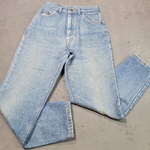 Lee Jeans Women 8 Pet Light Blue Riders High Rise Tapered 90s Vintage Made USA